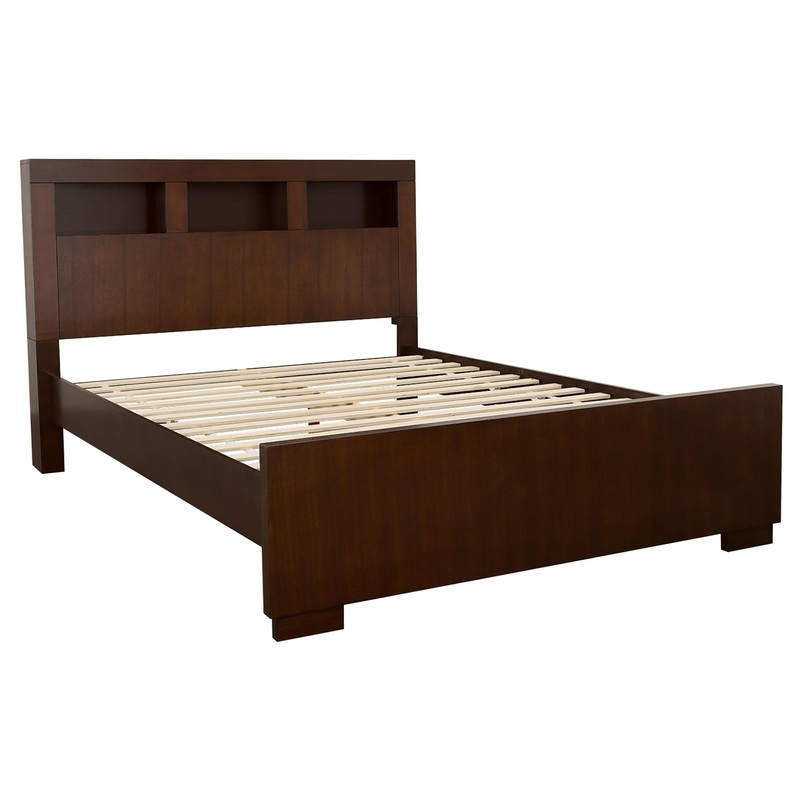 Coaster Furniture Jessica 200719KE Eastern King LED Storage Bookcase Bed – Cappuccino