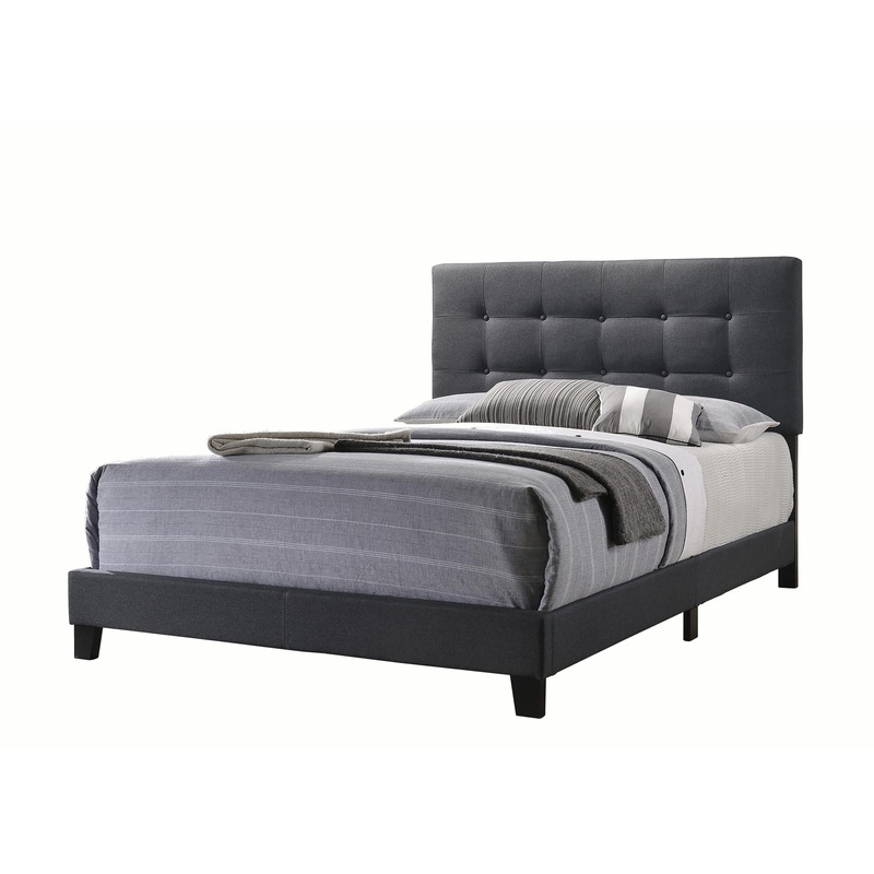Coaster Furniture Mapes 305746Q Upholstered Queen Panel Bed – Charcoal