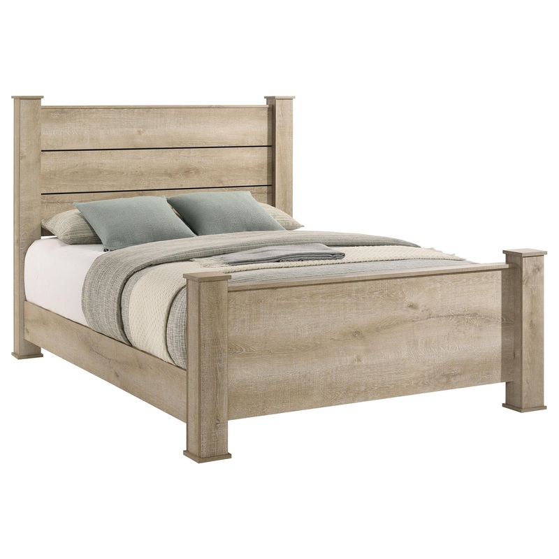 Coaster Furniture Oakglen 225101Q 55-inch Queen Panel Bed – Weathered Oak