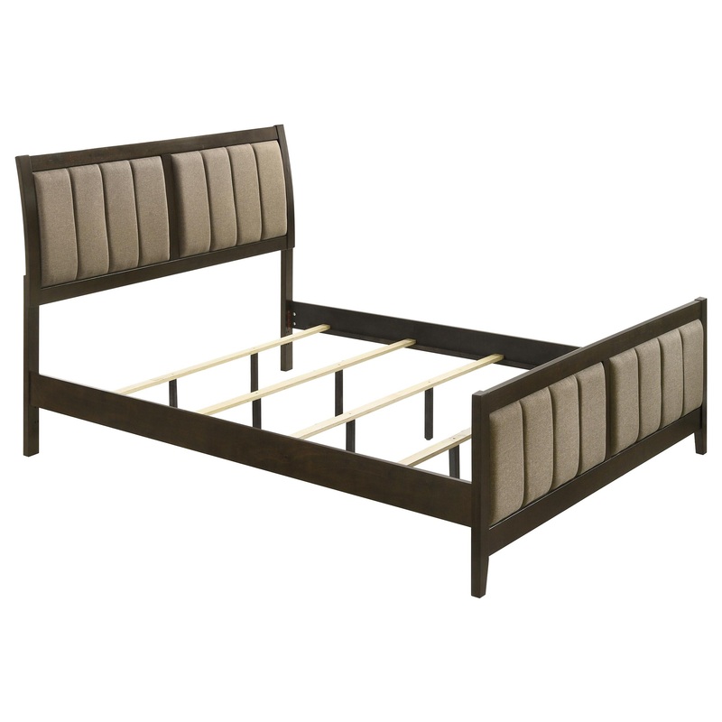 Coaster Furniture Wilkes 224421KE 51-inch Upholstered Eastern King Bed – Dark Cocoa