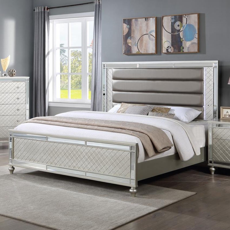 Crown Mark Cristian B1680 Queen Bed – Champagne