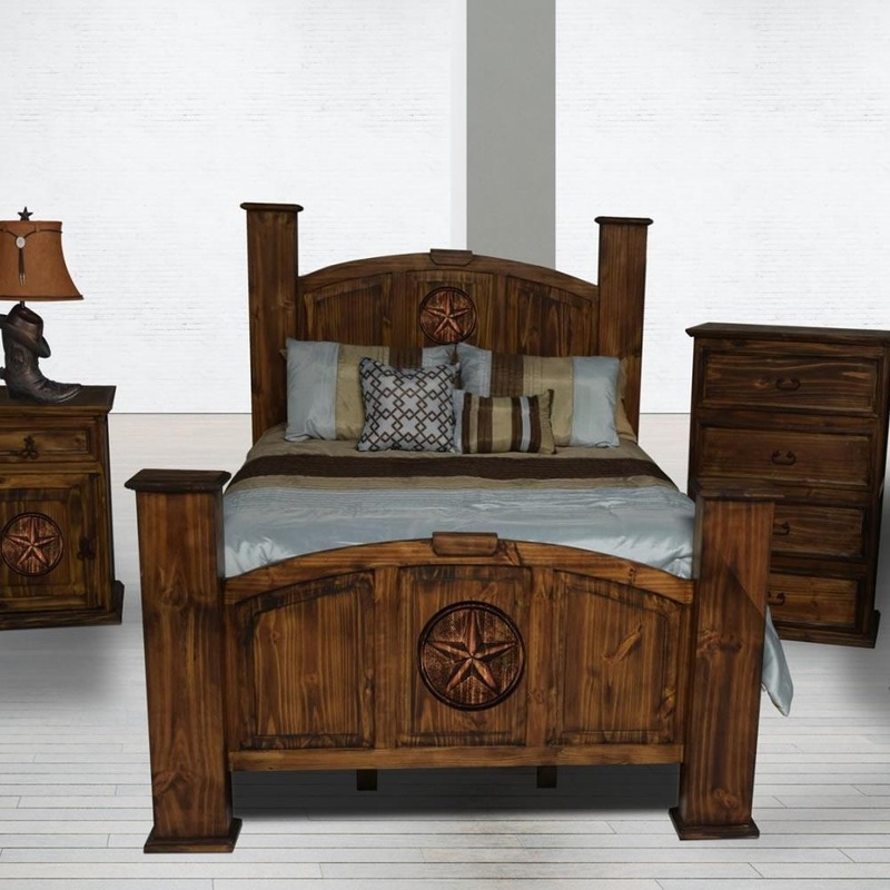 PFC Furniture Industries Mansion Antique Queen Poster Bed Mansion Antique Star Queen Bed