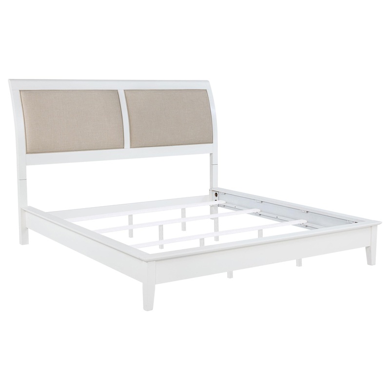 Coaster Furniture Bexhill 223471KE 56-inch Upholstered Eastern King Panel Bed – White