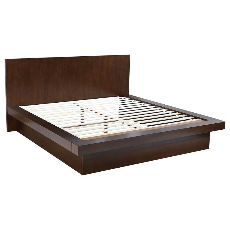 Coaster Furniture Jessica 200711KE Wood Eastern King LED Panel Bed – Cappuccino