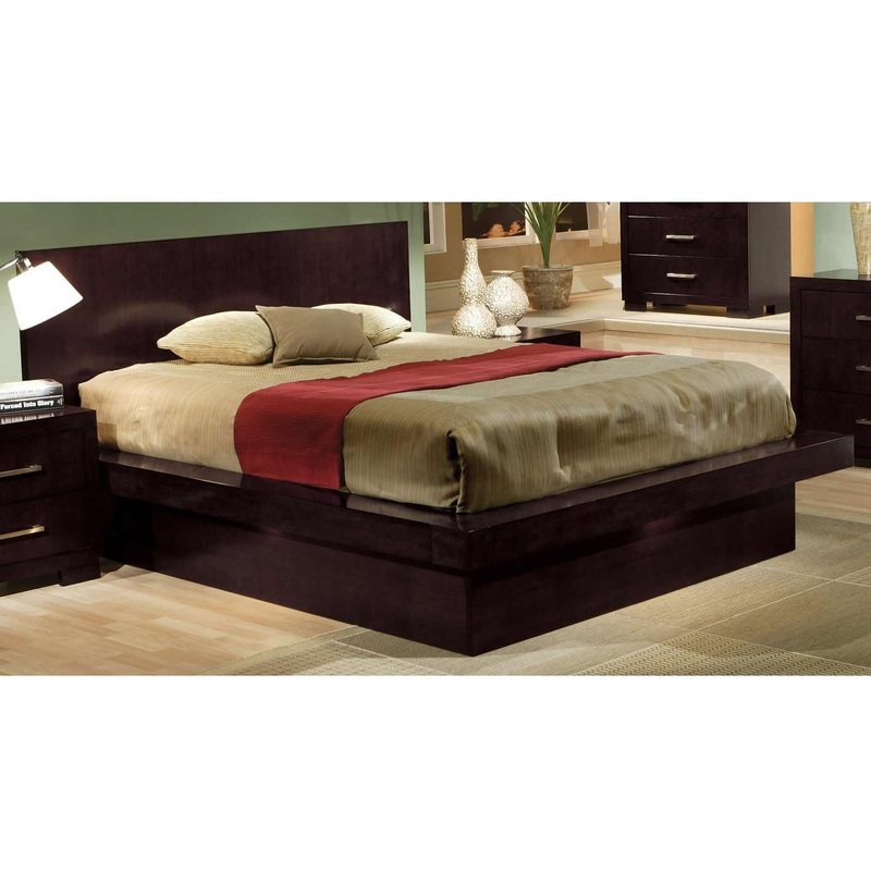 Coaster Furniture Jessica 200711Q Wood Queen LED Panel Bed – Cappuccino