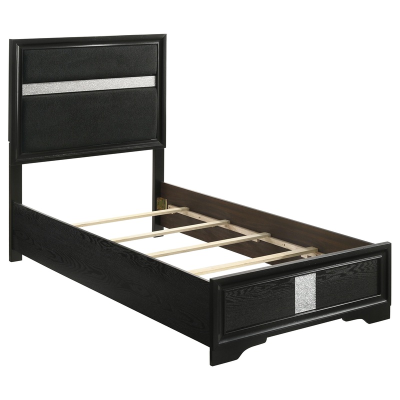 Coaster Furniture Miranda 206360T 54-inch Upholstered Twin Panel Bed – Black