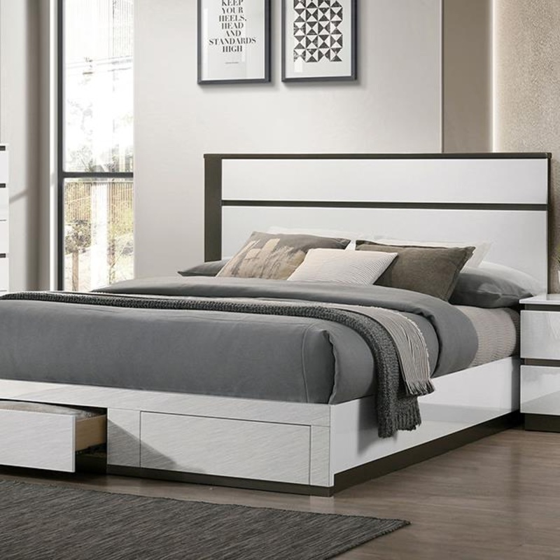 Furniture of America Birsfelden FOA7225WH-DR-CK California King Bed
