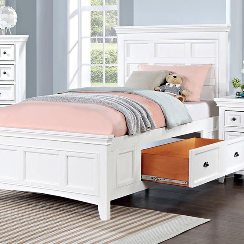 Furniture of America Castile CM7413WH-T Twin Bed