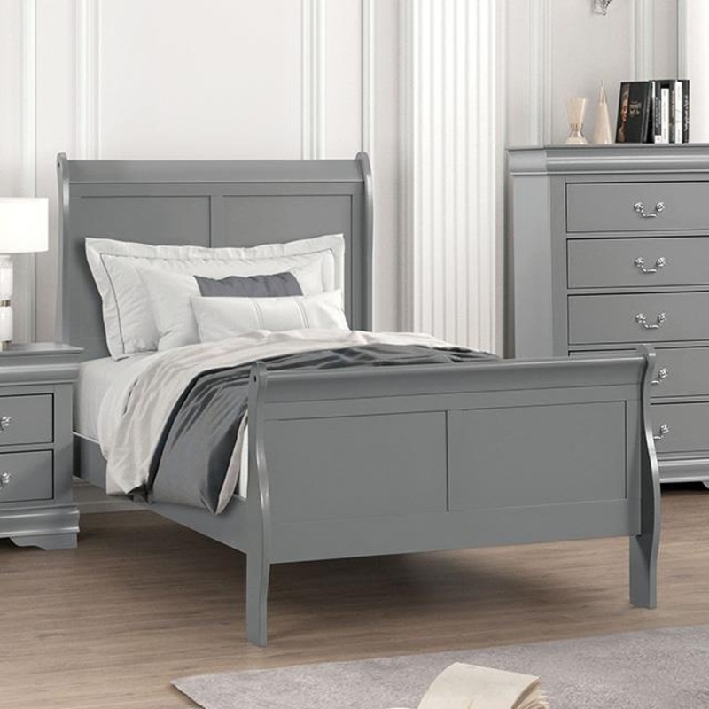 Furniture of America Louis Philippe FM7866GY-T Twin Bed