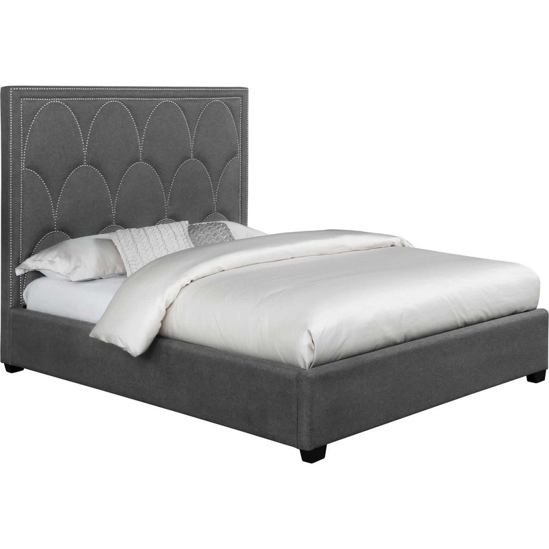Coaster Furniture Bowfield 315900KE Upholstered Eastern King Panel Bed – Charcoal