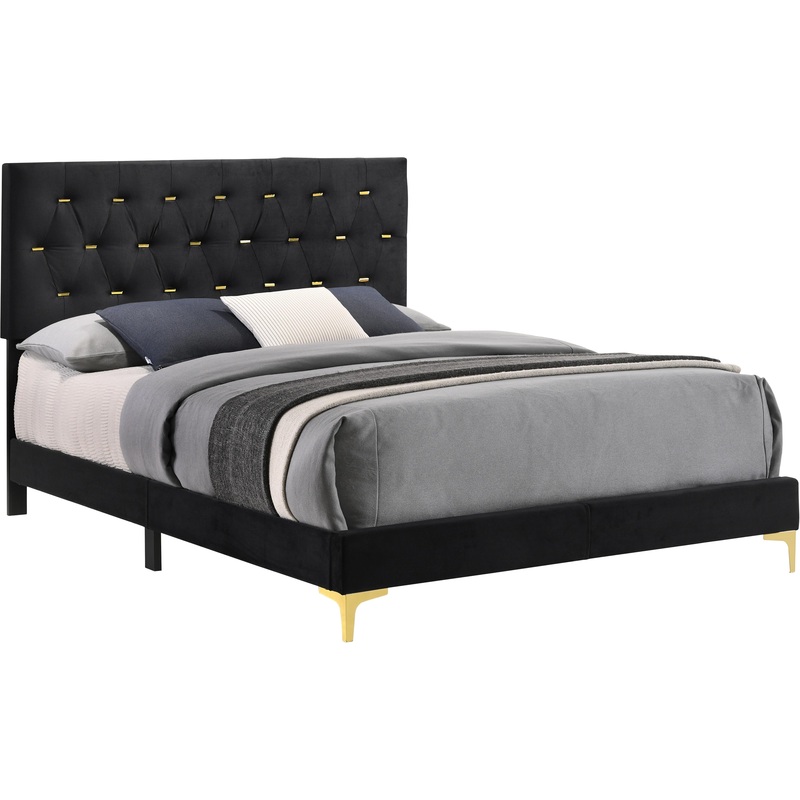 Coaster Furniture Kendall 224451Q Upholstered Queen Panel Bed – Black