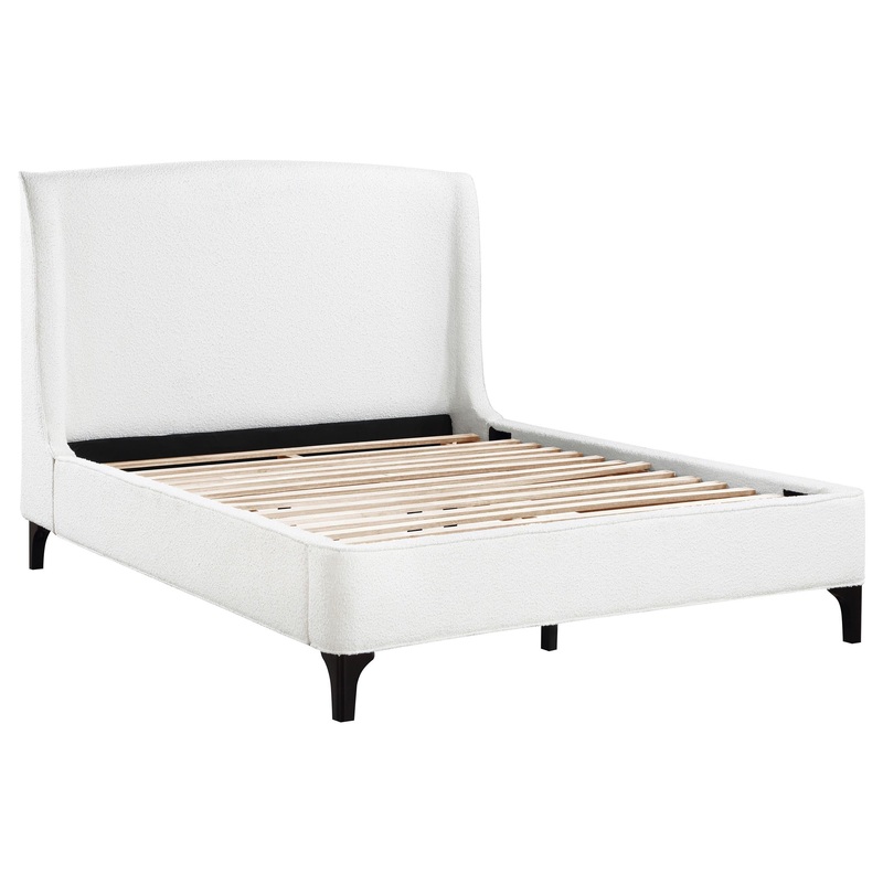 Coaster Furniture Mosby 306020Q Upholstered Queen Wingback Bed – Snow