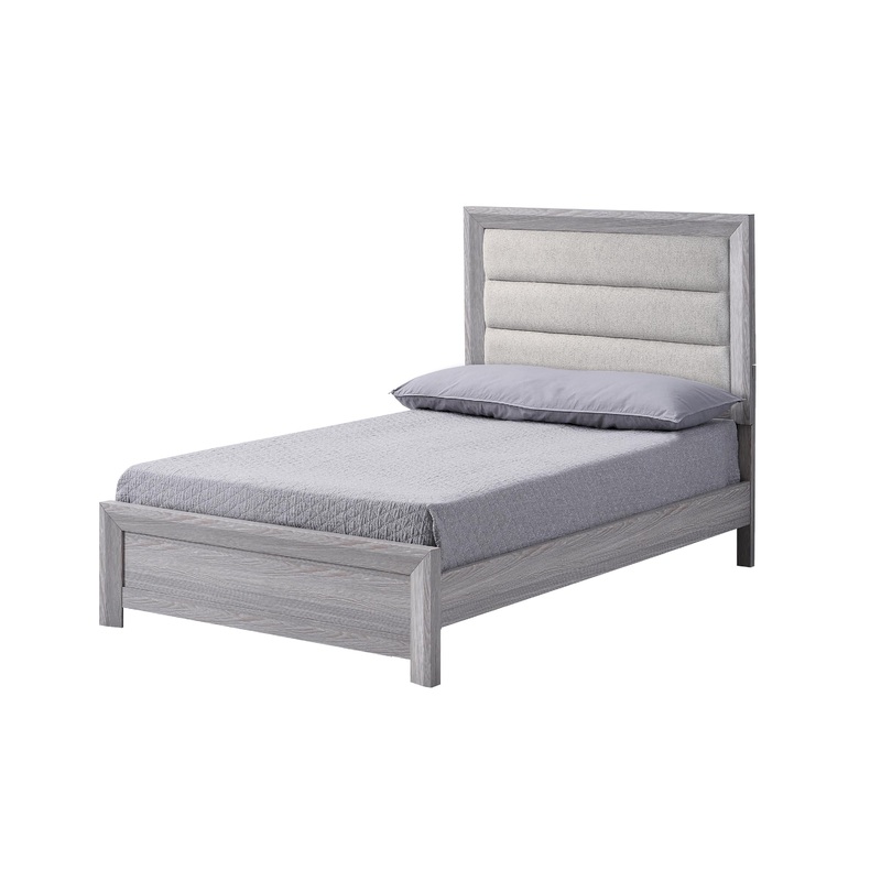 Crown Mark Adelaide B6712-T Twin Upholstered Bed – Driftwood