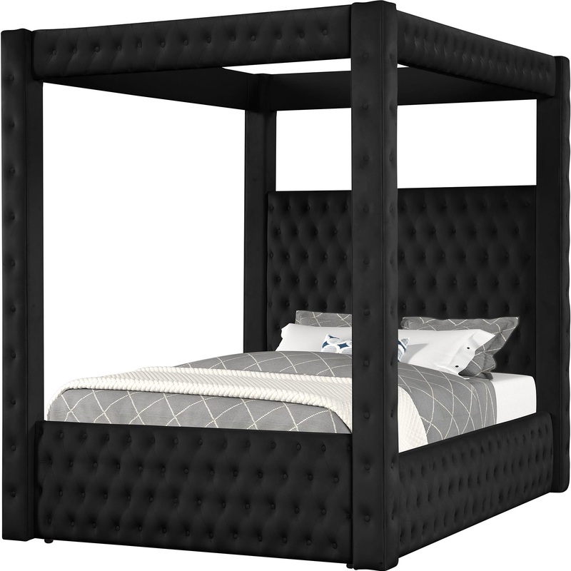 Crown Mark Annabelle 5114BK-K King Canopy Bed – Black