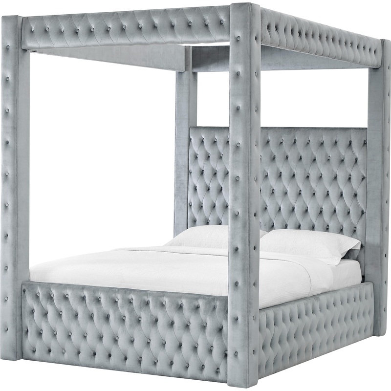 Crown Mark Annabelle 5114GY-Q Queen Canopy Bed – Grey