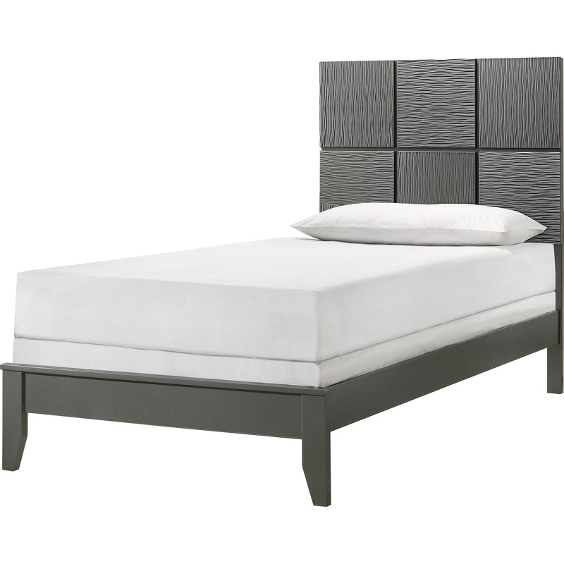 Crown Mark Denker B4715-T Twin Bed – Gunmetal