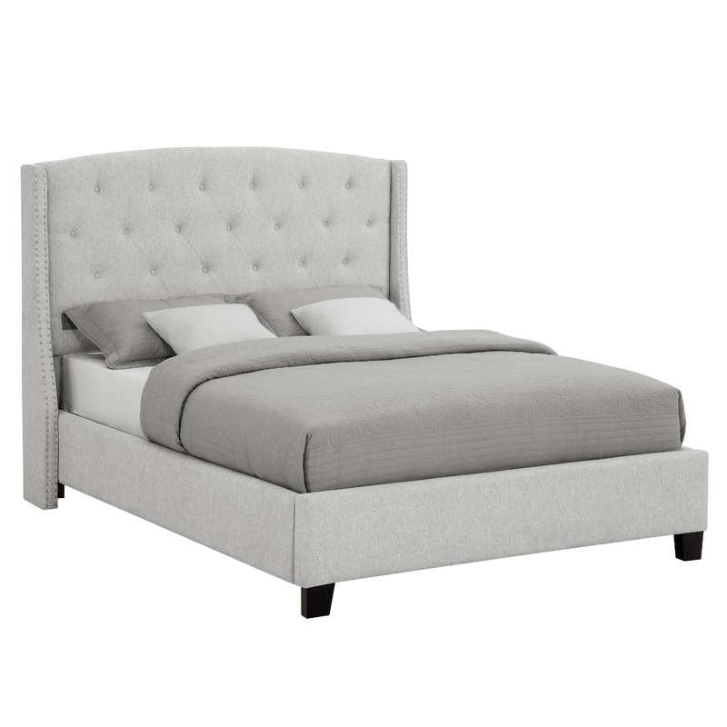 Crown Mark Eva 5111DV-Q Queen Platform Bed – Dove Grey