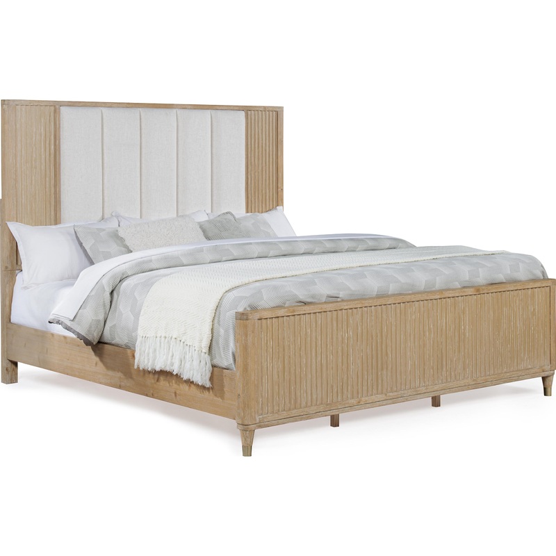 Crown Mark Kara B1450-K King Bed – Cerused Natural