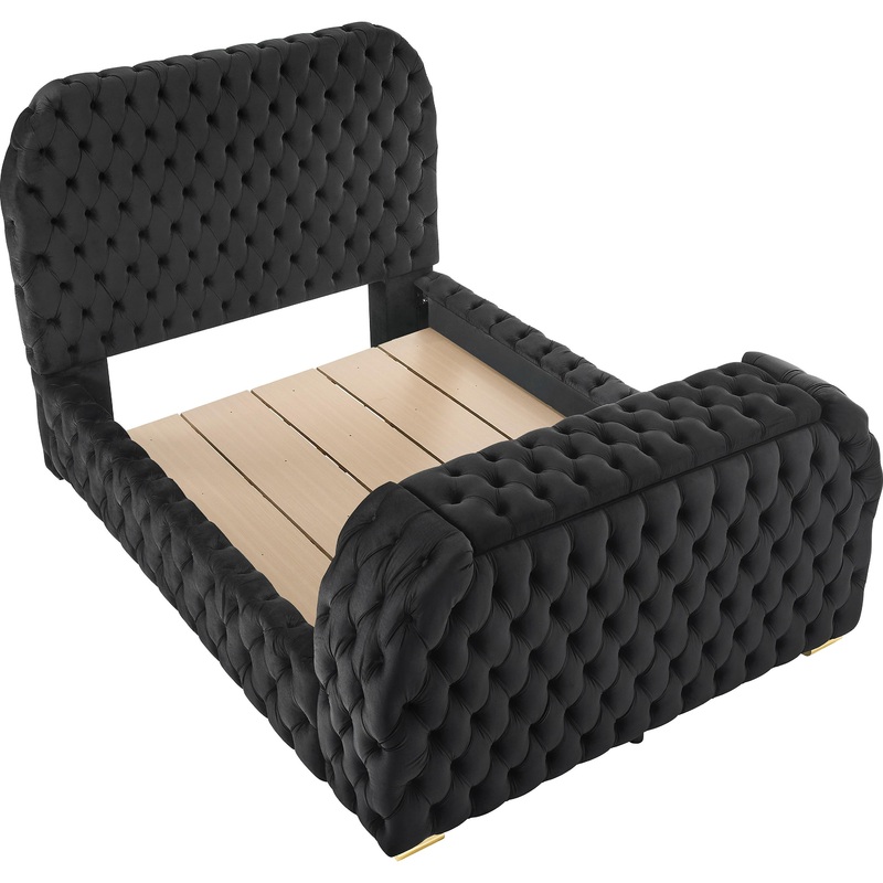 Crown Mark Natalia 5115BK-Q Queen Bed with Fireplace and TV Lift – Black