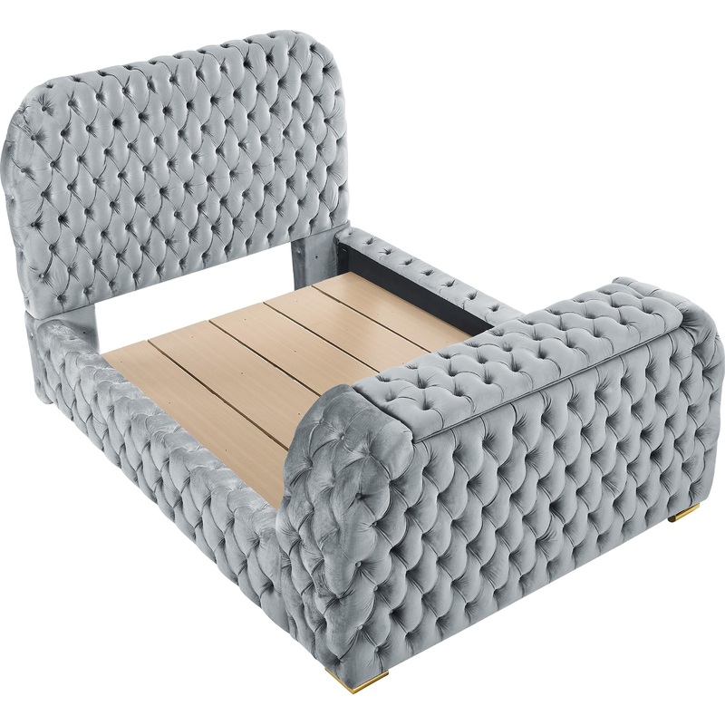 Crown Mark Natalia 5115GY-K King Bed with Fireplace and TV Lift – Grey