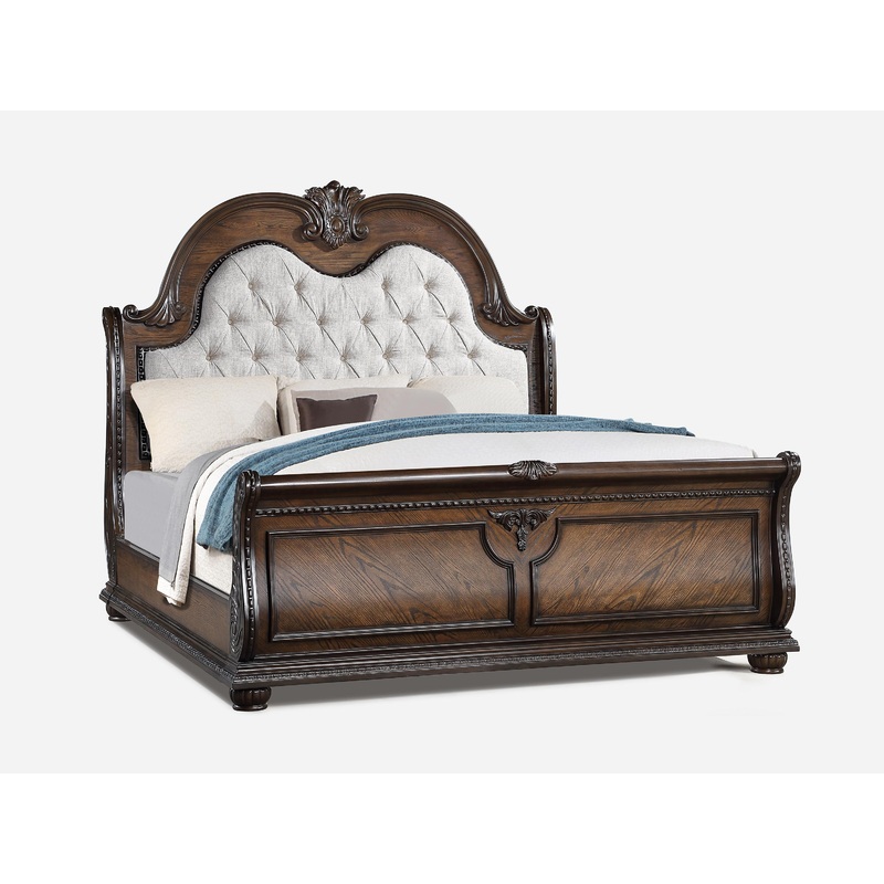 Crown Mark Stanley B1610-Q Queen Bed – Coffee Brown