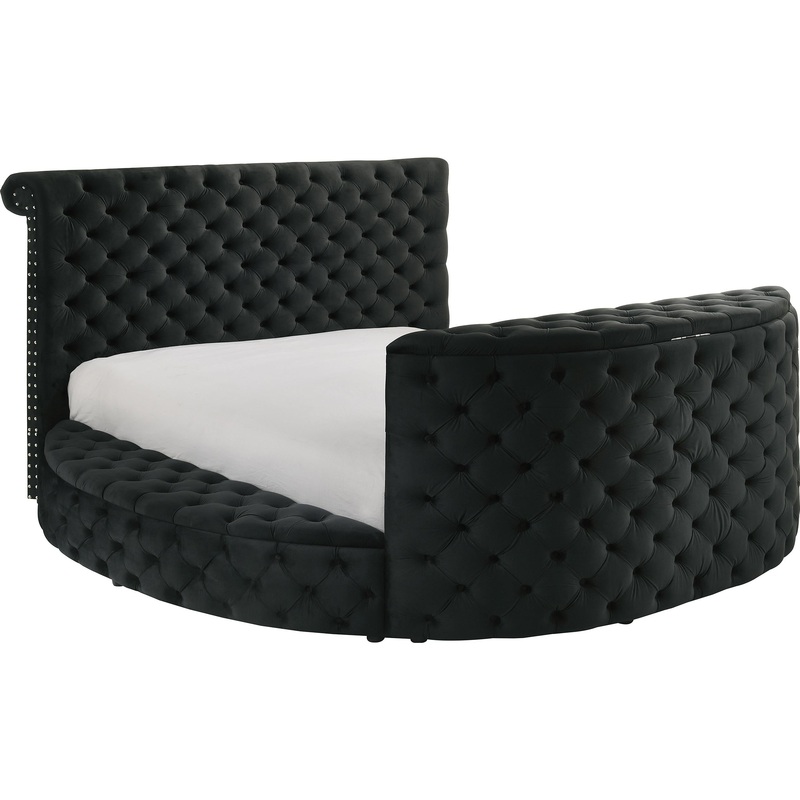 Crown Mark Voltare 5212BK-Q Queen Bed with Fireplace & TV Lift – Black