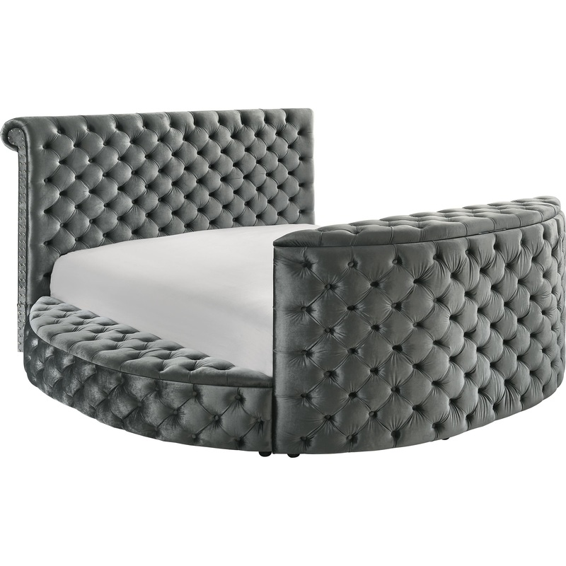 Crown Mark Voltare 5212GY-Q Queen Bed with Fireplace & TV Lift – Grey