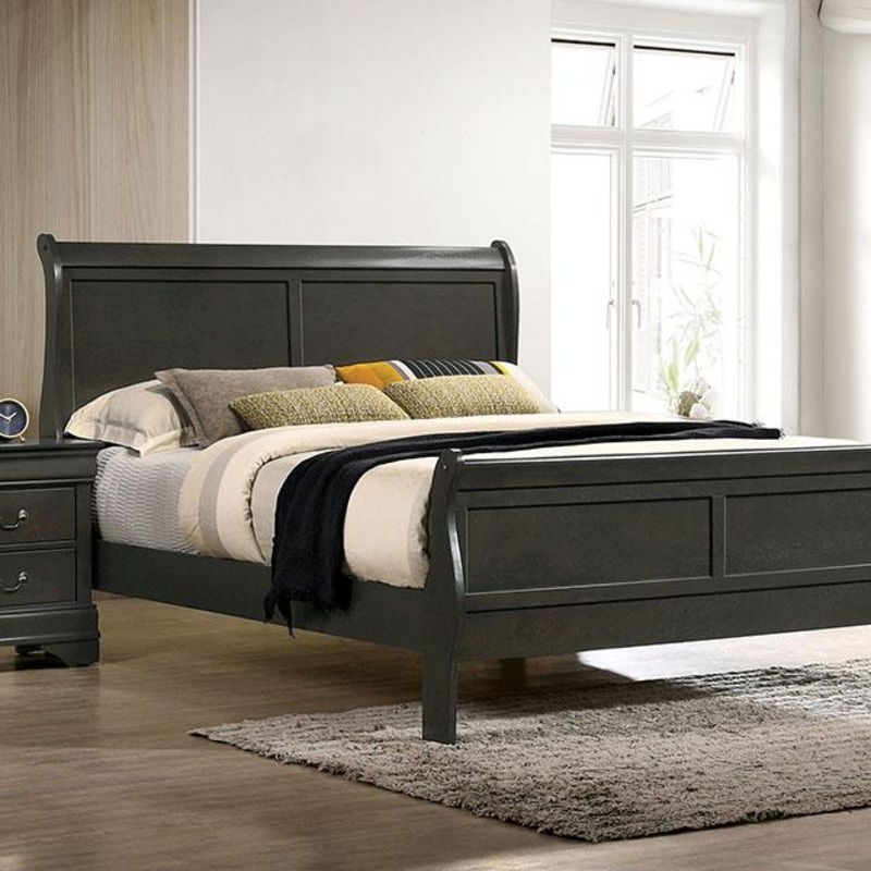 Furniture of America Louis Philippe CM7966GY-EK-BED E.King Bed
