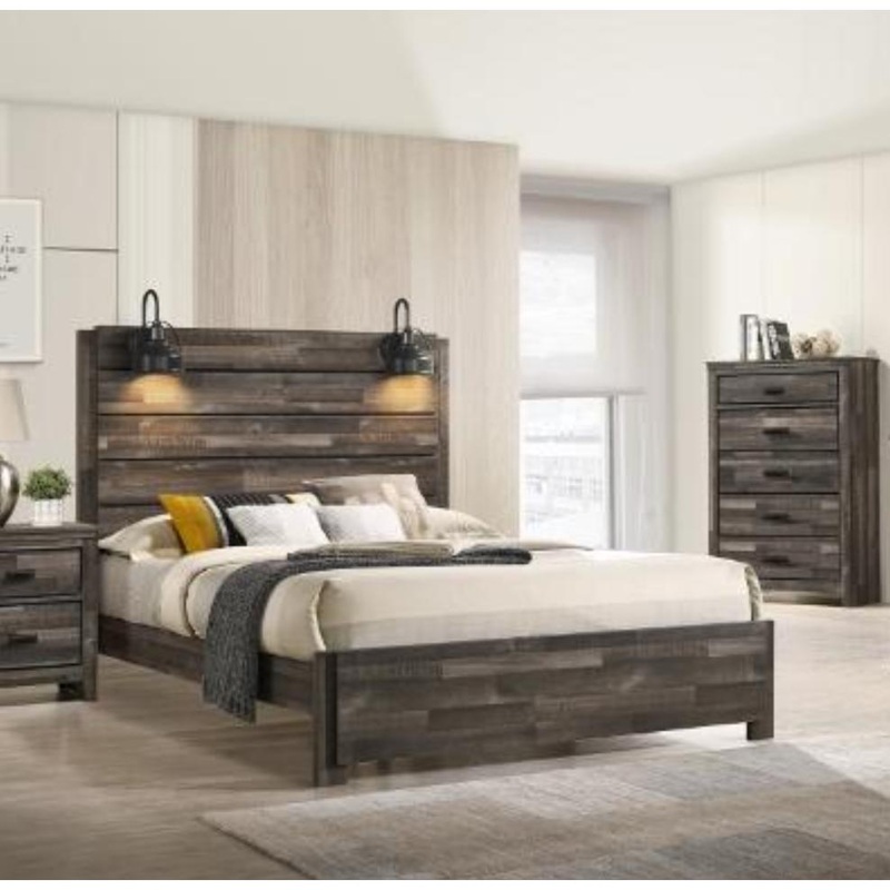 Crown Mark Carter B6800-K-BED King Panel Bed in One Box