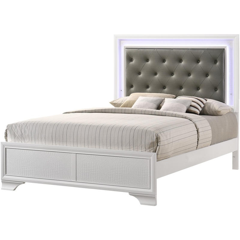 Crown Mark Lyssa B4310-Q Queen Bed with LED – Frost