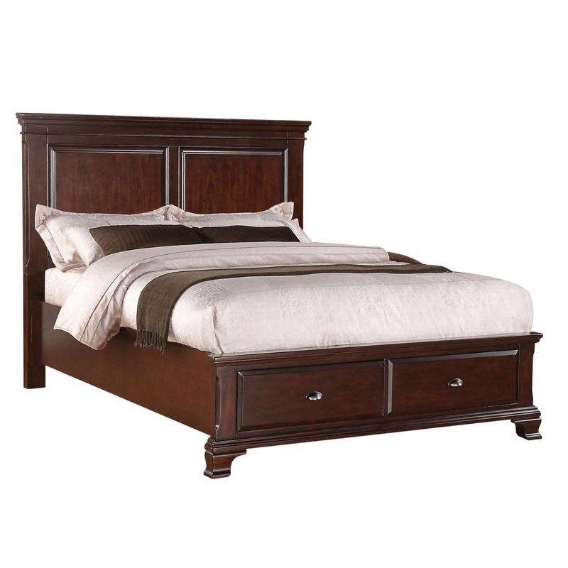 Elements International Canton Cherry CN350QB Queen Storage Bed
