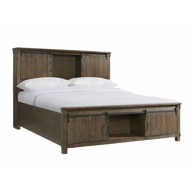 Elements International Scott SC370KB King Platform Storage Bed – Walnut