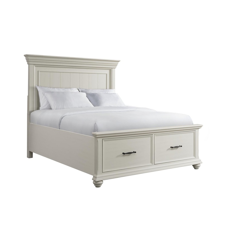 Elements International Slater SR650QB Queen Platform Storage Bed – White