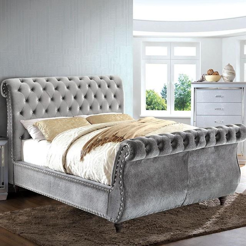 Furniture of America Noella CM7128GY-Q-BED-VN Queen Bed, Gray