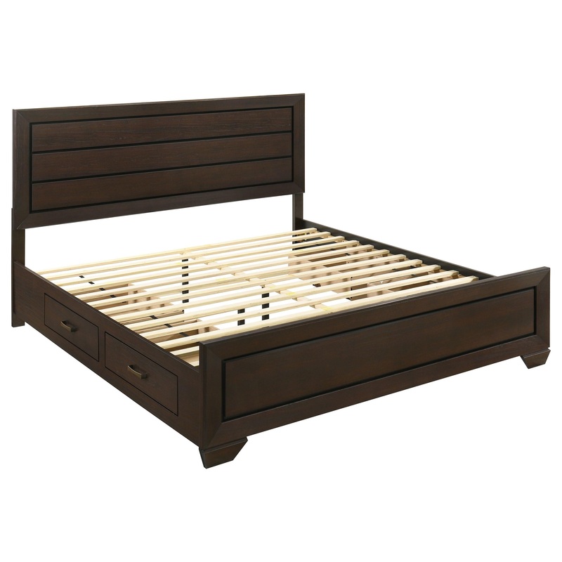 Coaster Furniture Kauffman 204390KE Wood Eastern King Storage Panel Bed – Dark Cocoa
