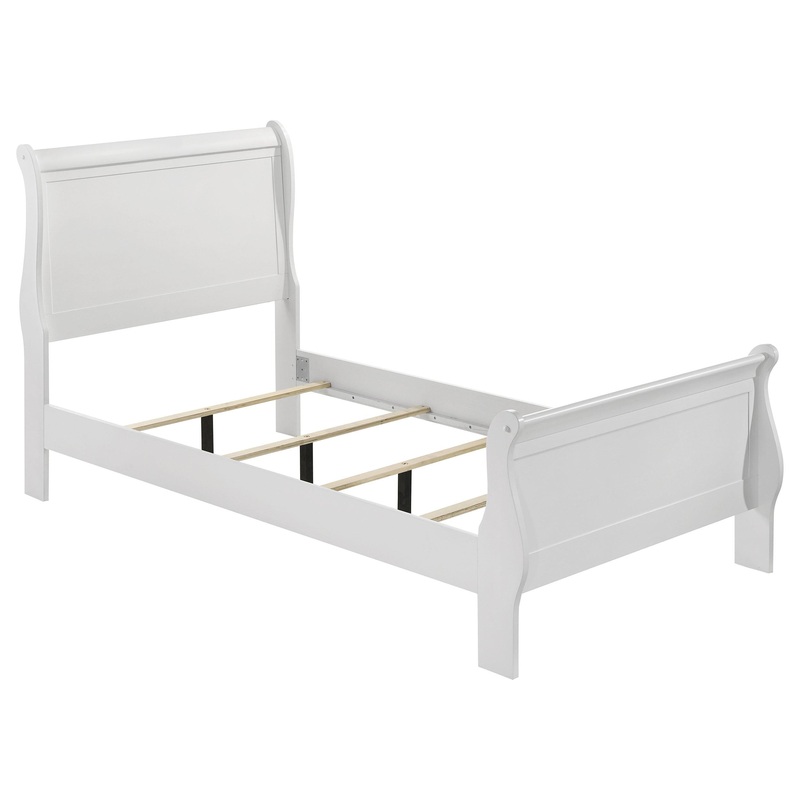 Coaster Furniture Louis Philippe 202441T 47-inch Twin Sleigh Panel Bed – White
