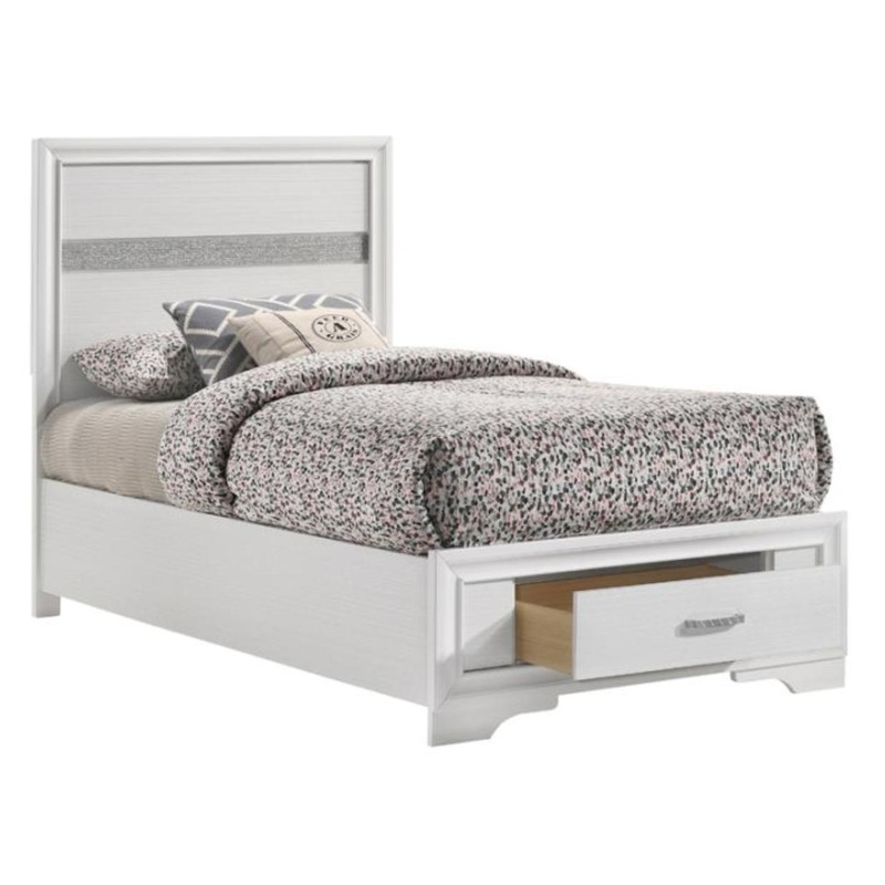 Coaster Furniture Miranda 205111T 51-inch Wood Twin Storage Panel Bed – White