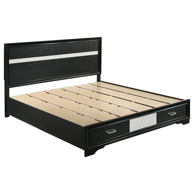 Coaster Furniture Miranda 206361KE 51-inch Wood Eastern King Storage Panel Bed – Black