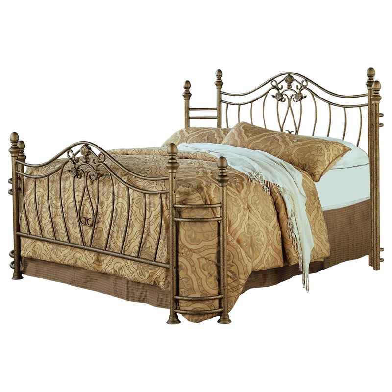 Coaster Furniture Sydney 300171KE Eastern King Headboard and Footboard – Brushed Gold