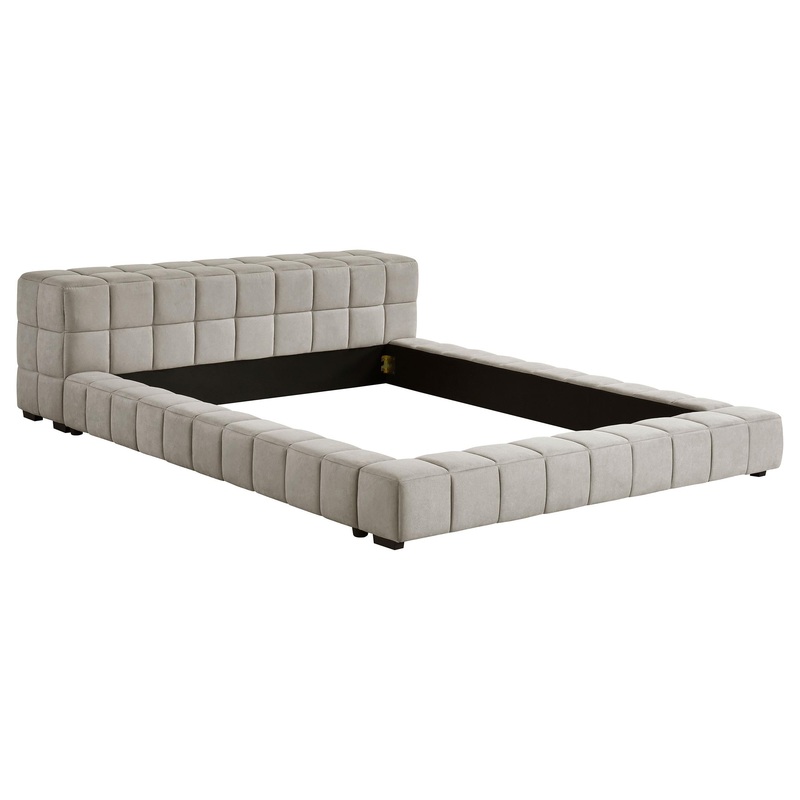 Coaster Furniture Trinity 306121Q Upholstered Queen Platform Bed – Light Taupe