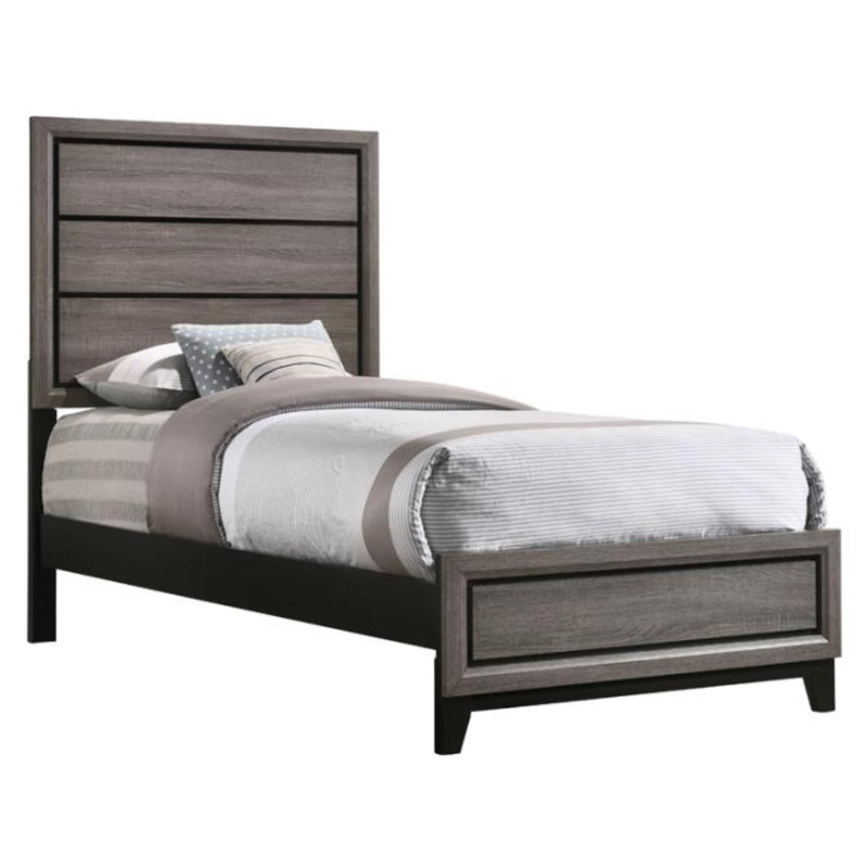 Coaster Furniture Watson 212421T Wood Twin Panel Bed – Grey Oak