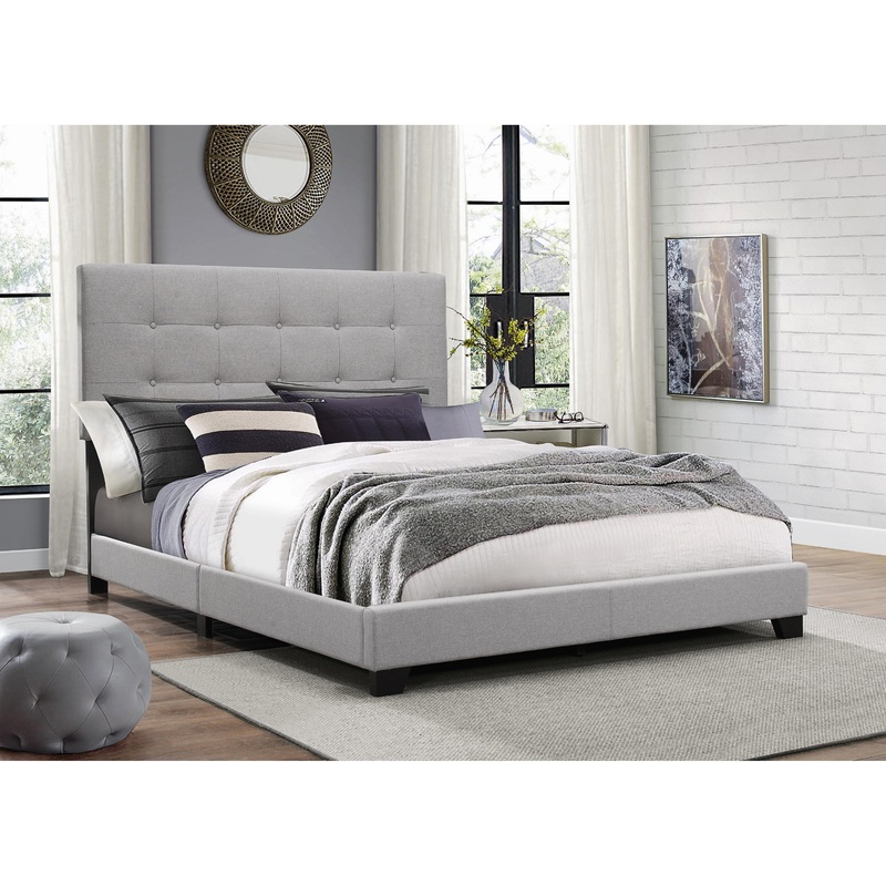 Crown Mark Florence Queen Upholstered Platform Bed 5270GY-Q