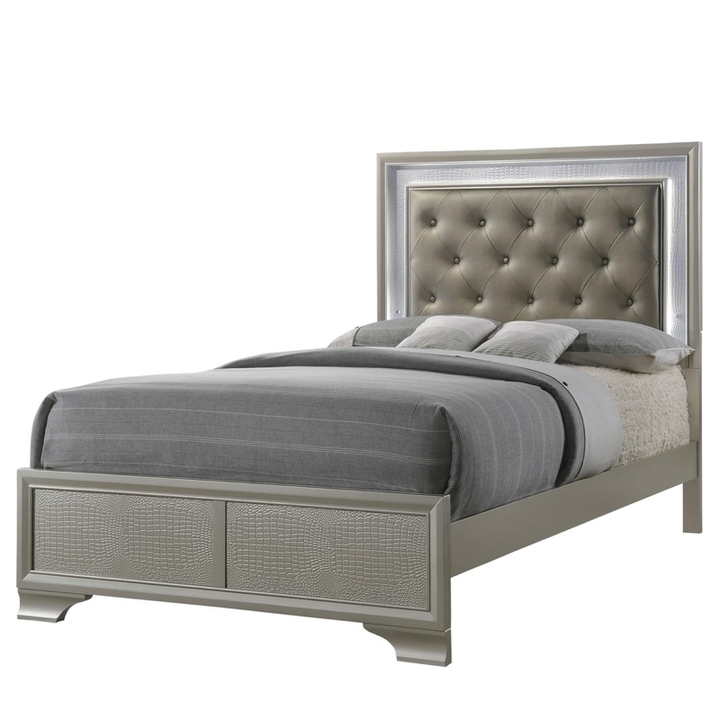 Crown Mark Lyssa Full Upholstered Panel Bed B4300-F-HBFB/B4300-FT-RAIL