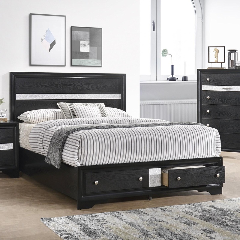 Crown Mark Regata King Panel Bed with Storage B4670-K-HBFB/B4670-K-RAIL/B4670-KQ-DRW