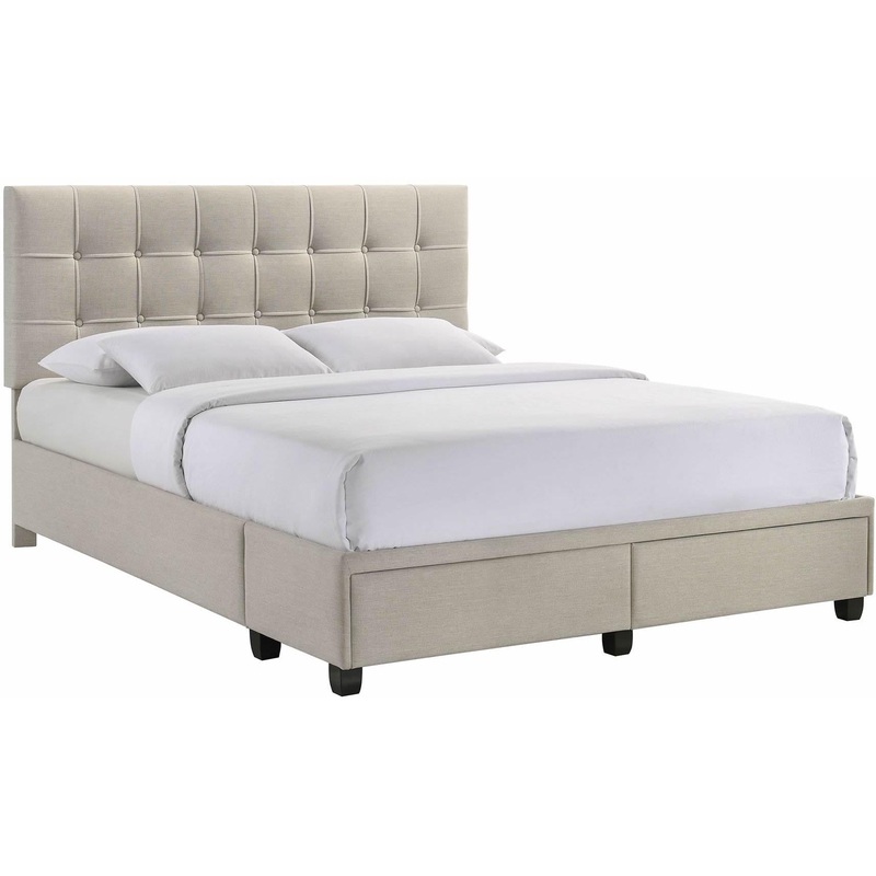 Elements International Hacienda Queen Storage Bed W/Tacoma Oak White CM 001