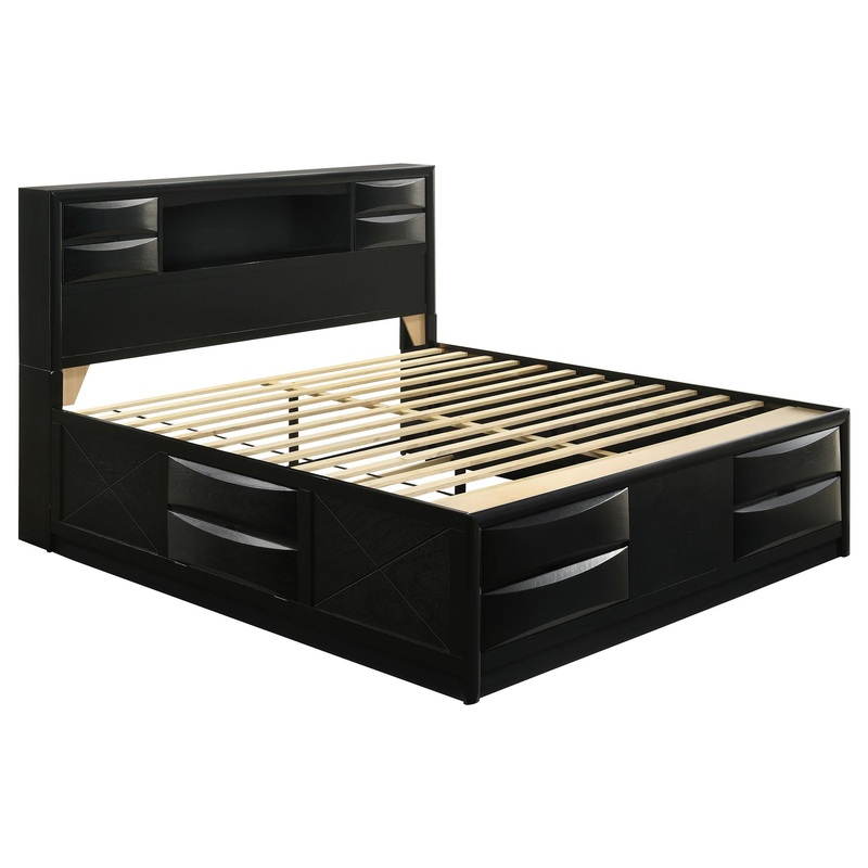 Coaster Furniture Briana 202701KE Wood Eastern King Storage Bookcase Bed – Black