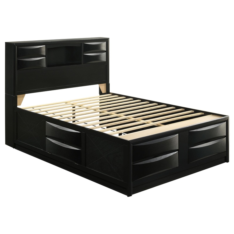 Coaster Furniture Briana 202701Q Wood Queen Storage Bookcase Bed – Black