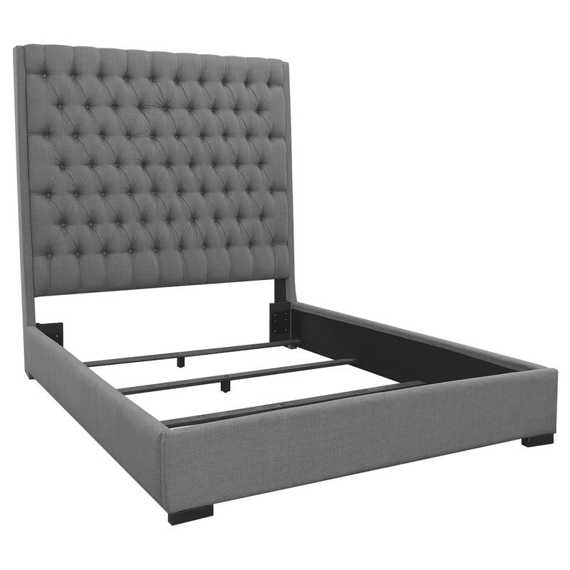Coaster Furniture Camille 300621Q Upholstered Queen Panel Bed – Grey