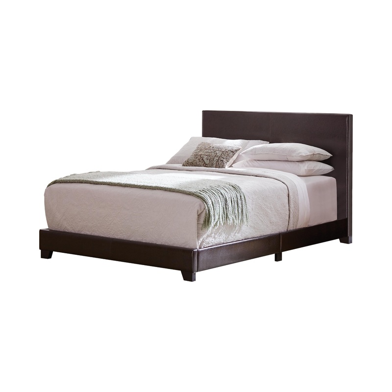Coaster Furniture Dorian 300762Q Faux Leather Upholstered Queen Panel Bed – Brown