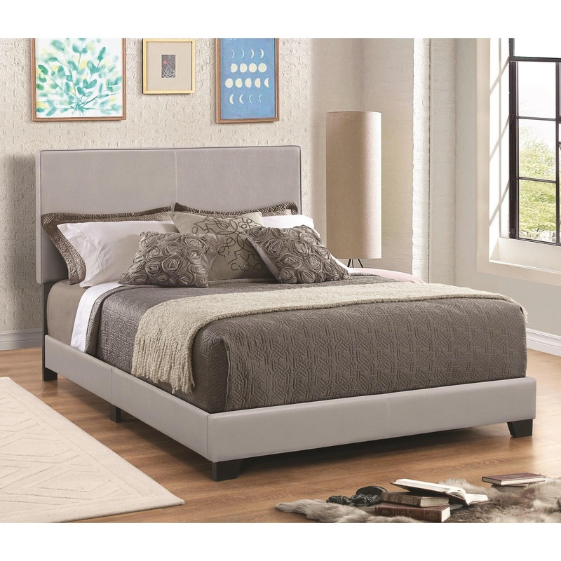 Coaster Furniture Dorian 300763F Faux Leather Upholstered Full Panel Bed – Grey